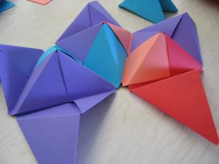 This is a photo of one of the paper folding steps.