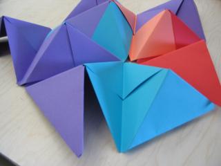 This is a photo of one of the paper folding steps.